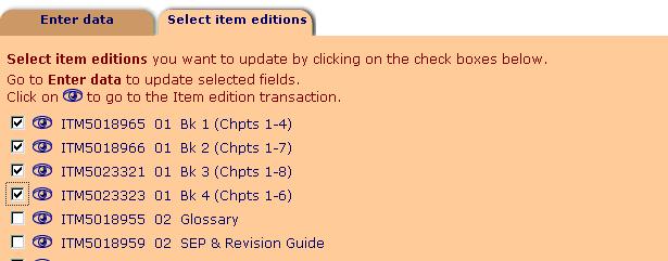 Selection tab on CS070